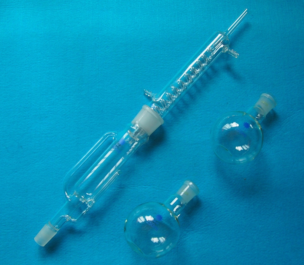 Graham condenser & two flat flask, lab glassterִ 250 ml soxhlet extractor
